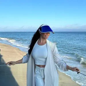 UPF 50+ SóL Visors Elektra’s Blue w White "Comfort Strap Extended" All Skin Types