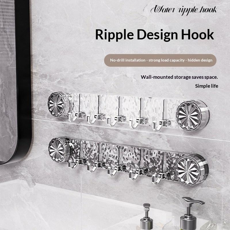 20 pieces per packStrong Adhesive Plastic Hook with Metal Durability – Gold Square Design for Bathroom, Kitchen, and Home Use