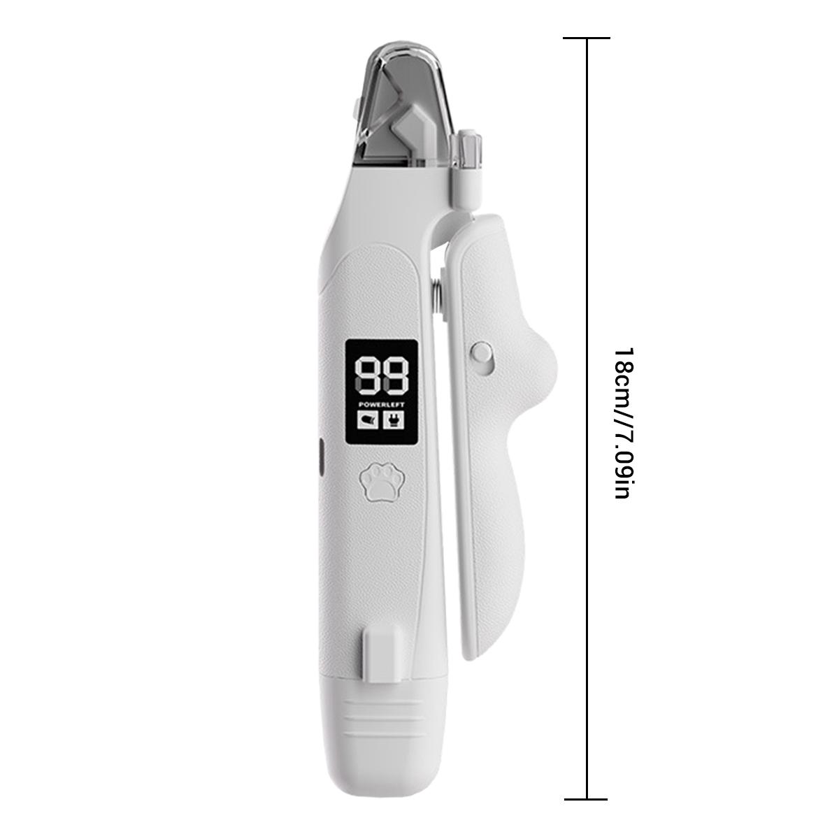 2-in-1 Pet Nail Clipper & Grinder with Dual LED Lights, Ultra-Quiet USB-C Rechargeable Nail Trimmer for Dogs Cats of All Sizes with Nail Catcher