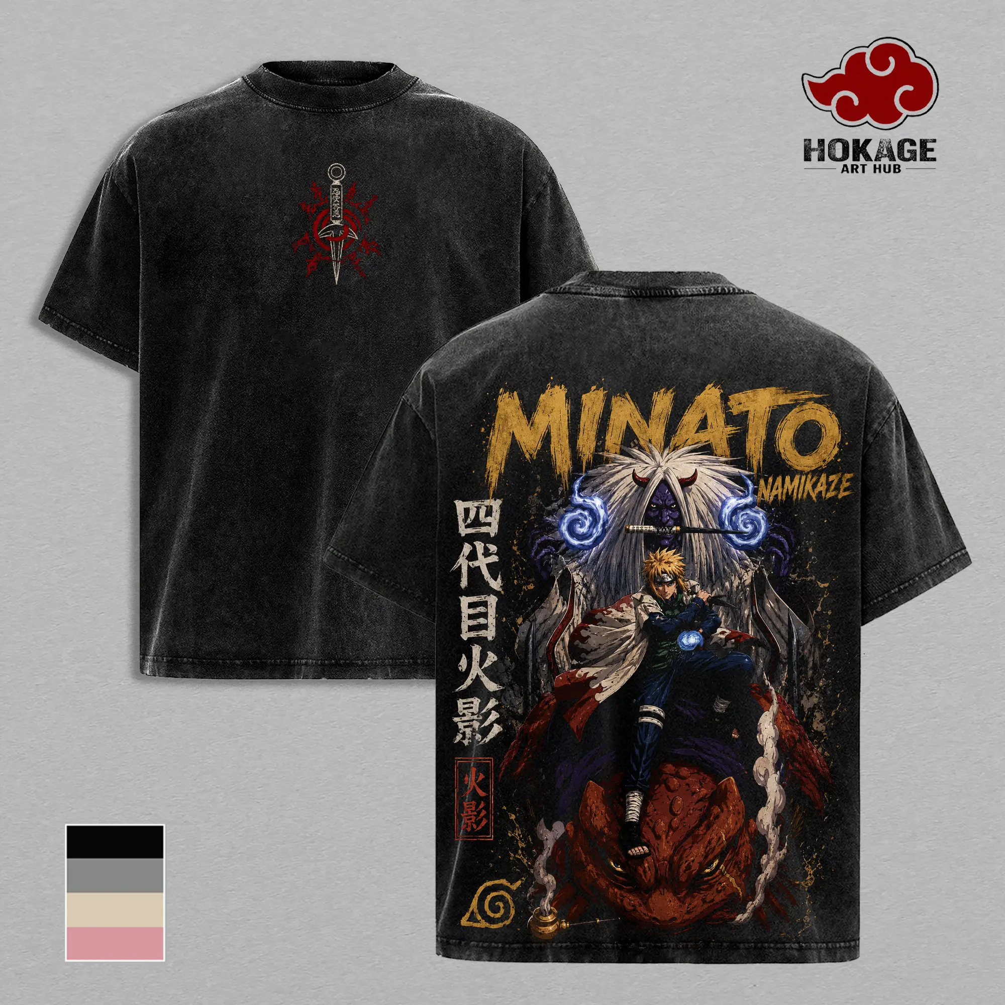 Minato Namikaze NRT Shippuden T-Shirt, Anime Graphic Tee, Vintage Washed Shirt, Oversized Streetwear T-Shirt, Japanese Manga Shirt, Heavyweight Cotton Tee, Unisex Anime Merch, Gift for NRT Fans