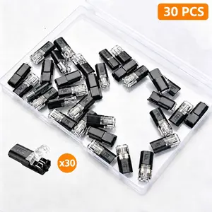 30pcs Double-Wire Plug-in Connector with Locking Buckle, Quick-Clip Fasteners Multi-Purpose Snap-On Blocks for Strip Lights DIY Crafting, Low-Voltage Decor & Model Kits