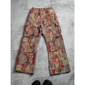 Bohemian Patchwork Tapestry Pants | Vibrant Ethnic Wide-Leg Bottoms