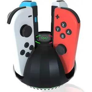 L-CGC002  Switch Controller Charging Dock for Nintendo OLED Joycon, Charger Station with Switch 1 JoyCon, 4 in 1 Joycon Charging Dock for Joy Con with LED Indication and USB Type-C Charger Cable