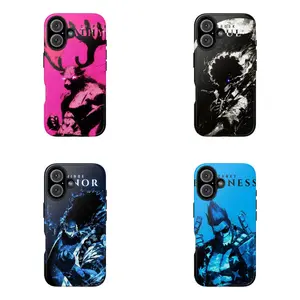Japanese Anime One Piece Pirate Crew Neon Phone Case for iPhone 17-7 Pro Max Plus & Samsung Galaxy S25-S21 Ultra Plus - Futuristic Graphic Silhouette Art Cover unisex