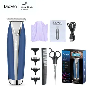 Droxen Cordless Hair Clipper Kit, Electric Body Hair Trimmer for Men, Waterproof Electric Shaver, Facial Hair Removal Tool, Precision Blades, 3 Guide Combs barber equipment