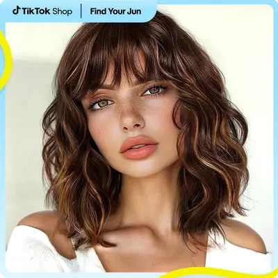 Short Hair Long Curly Hair With Straight Bangs French Short Bob