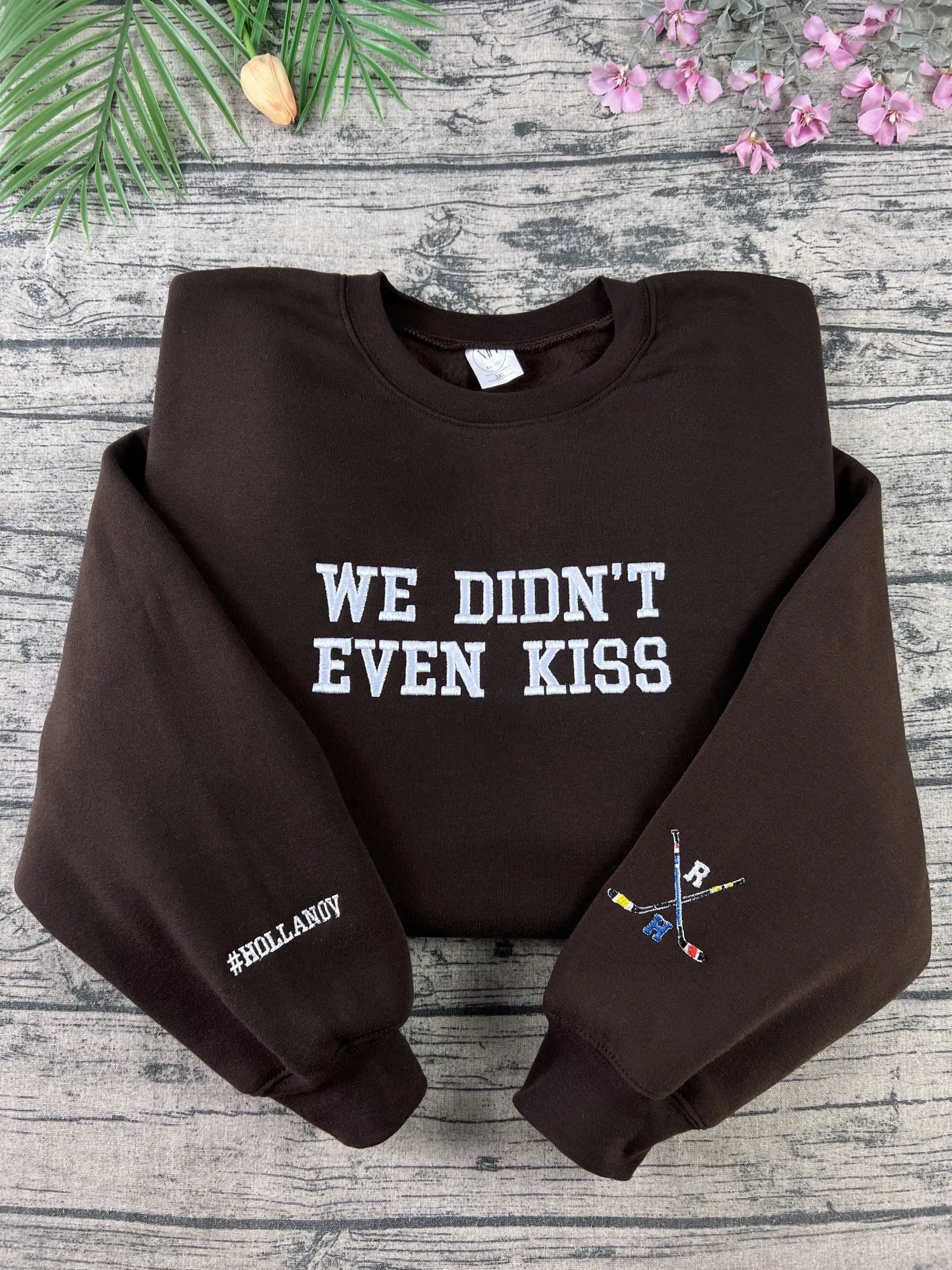 Embroidered We Didn’t Even Kiss Team Hollanov Sweatshirt, LGBT Pride Book Lover Gift, Sport Romance Sweater, Unisex Movie Inspired Crewneck