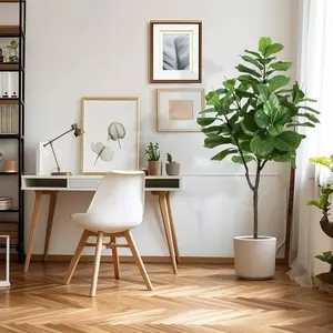Gaomon 6ft Realistic High-Imitation Artificial Fiddle Leaf Fig Tree, Potted Indoor Plant with Decorative Fruits & Natural Ornaments, Ideal for Home, Office Indoor Decor, Realistic Look