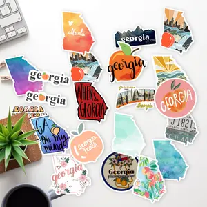 Stickers Pack 20 Pcs Georgia Water Bike State Laptop Colorful Waterproof Guitar Car Bumper Aesthetic Skateboard Vinyl Bottle Luggage