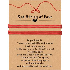 Red Bracelet for Women, Valentines Day Gifts Red String of Fate as Matching Couple Jewelry for Him Her, Mother Daughter Bracelet with Heart as Kabbalah Pro