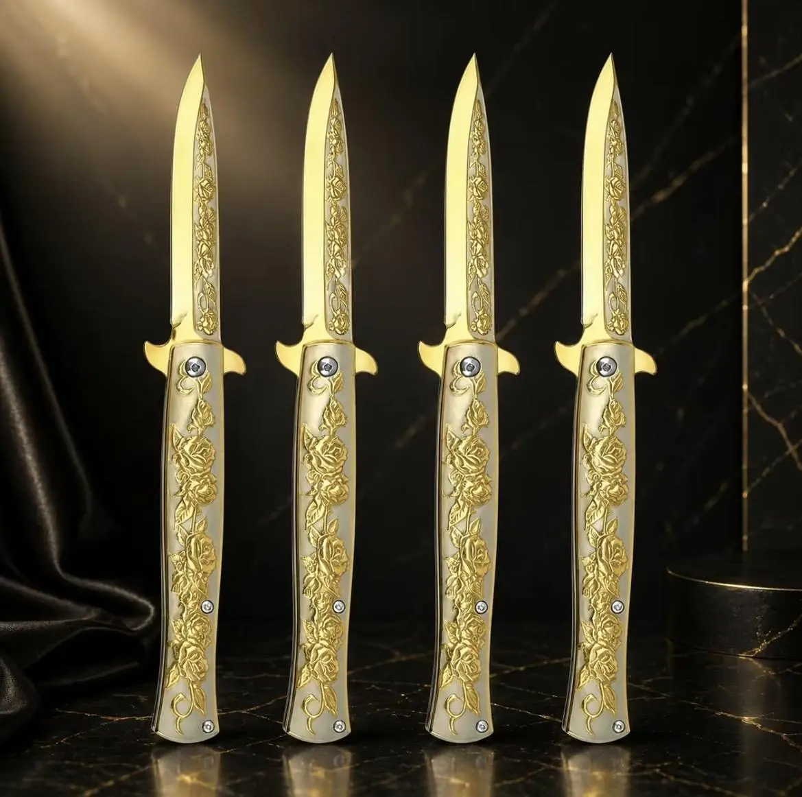 Rose Gold Folding Knife,Pocket Folding Knife – EDC Outdoor Travel Tool