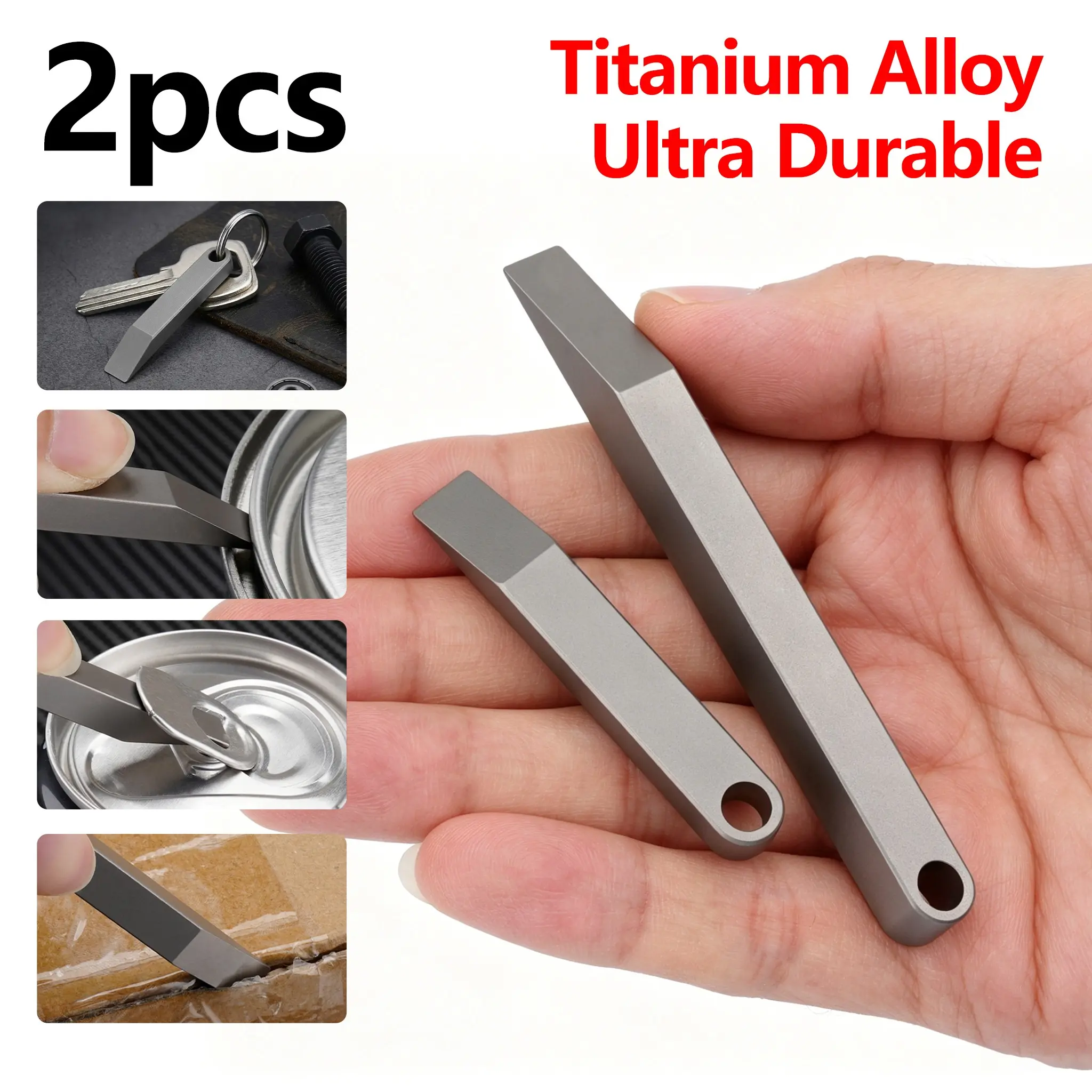 TGZUO Bar - Titanium Alloy | Ultra Durable Super Strong Stainless Steel Keychain Pry Bar for Everyday Tasks EDC Prybar