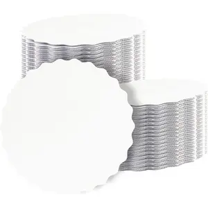 10 Inch White Wave Cake Boards Round 15-Packs Circles Rounds Base -Grade Cardboard Wave Cake Plate(Thinner But Stronger)