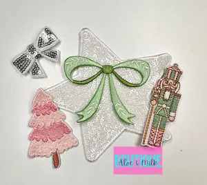 Nutcracker Bundle, christmas tree, nutcracker patches, sequin star, christmas stockings, christmas patches