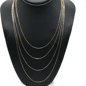 14K Gold MiniPaperclip Chain Necklace 1mm - Elegant and Dainty Delicate Jewelry for Everyday Wear
