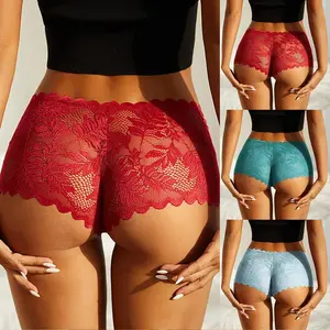 3PCS Women Lace Lingerie  Sexy Floral Panties Low Rise Underwear Ladies Comfortable Underpants Breathable Non-Trace Underwear(Sheets)