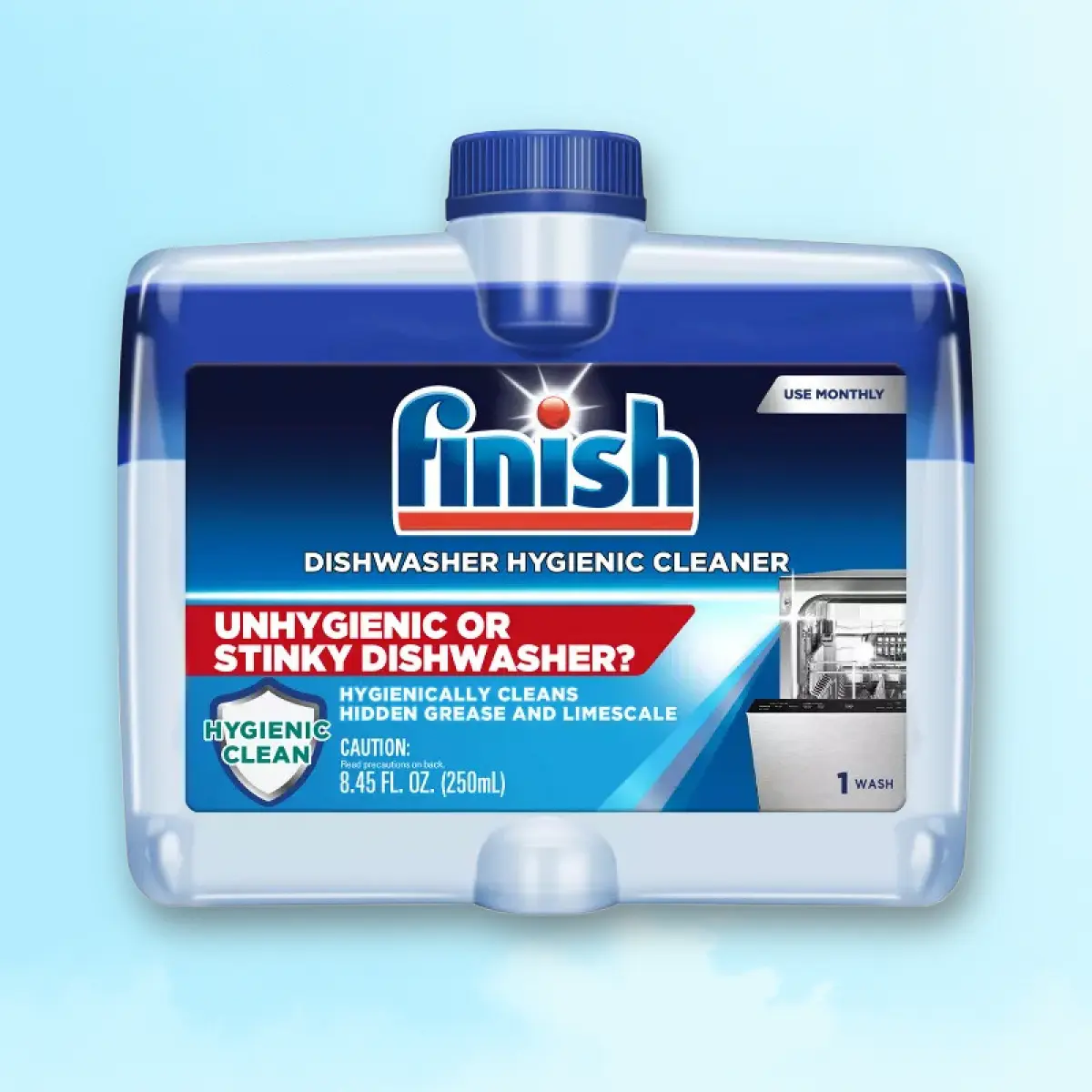 Finish Fight Grease and Limescale Liquid Dishwasher Hygienic Cleaner - 8.45 fl oz