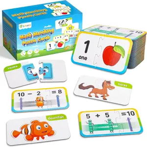 D-FantiX 30 Self-Correcting Number Puzzles, Double-Sided Addition and Subtraction Games, Kindergarten Math Games for Kids, Montessori Math Puzzles Educational Toys Preschool Learning Activities