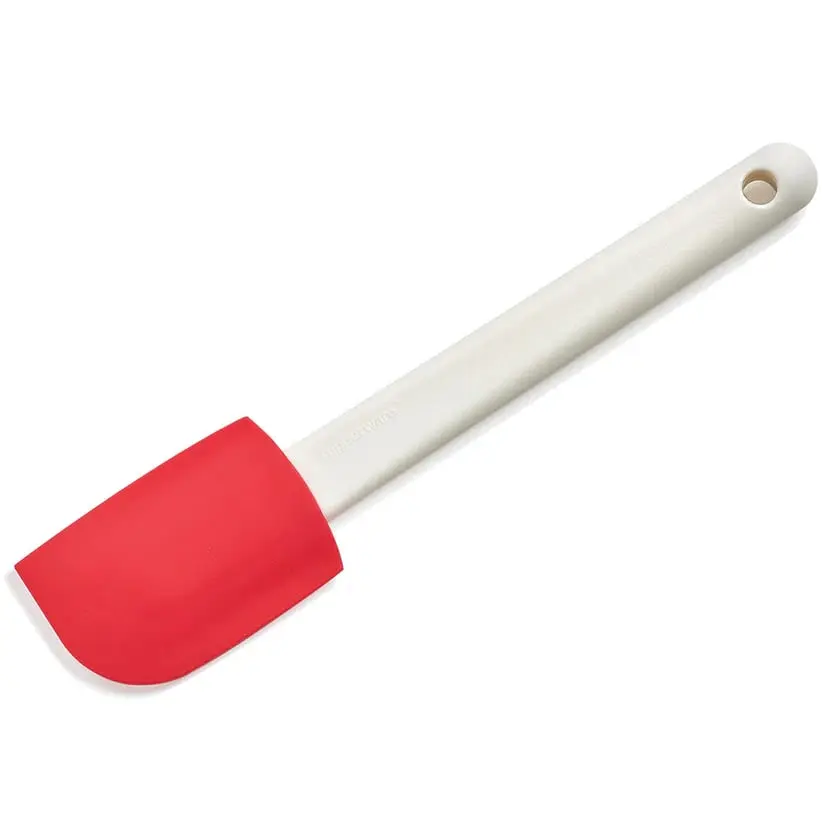 Classic Silicone Spatula 1 Red with White Removable Handle Sturdy Kitchen Tool BPA Free Flexible & Sturdy Design for Easy Cleaning and Tough Spaces Utensils Hanging Straight Durable Flexible Long Handle, Hand Wash, Long Handled Spatulas & Turners