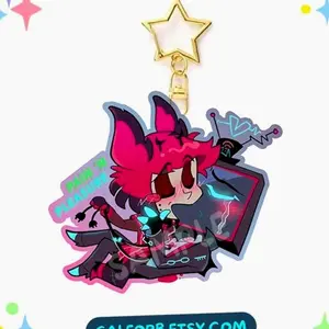 Sloppy Kiss  Radiostatic Keychain human Alastor Vox Vincent Hazbin Hotel Season 2