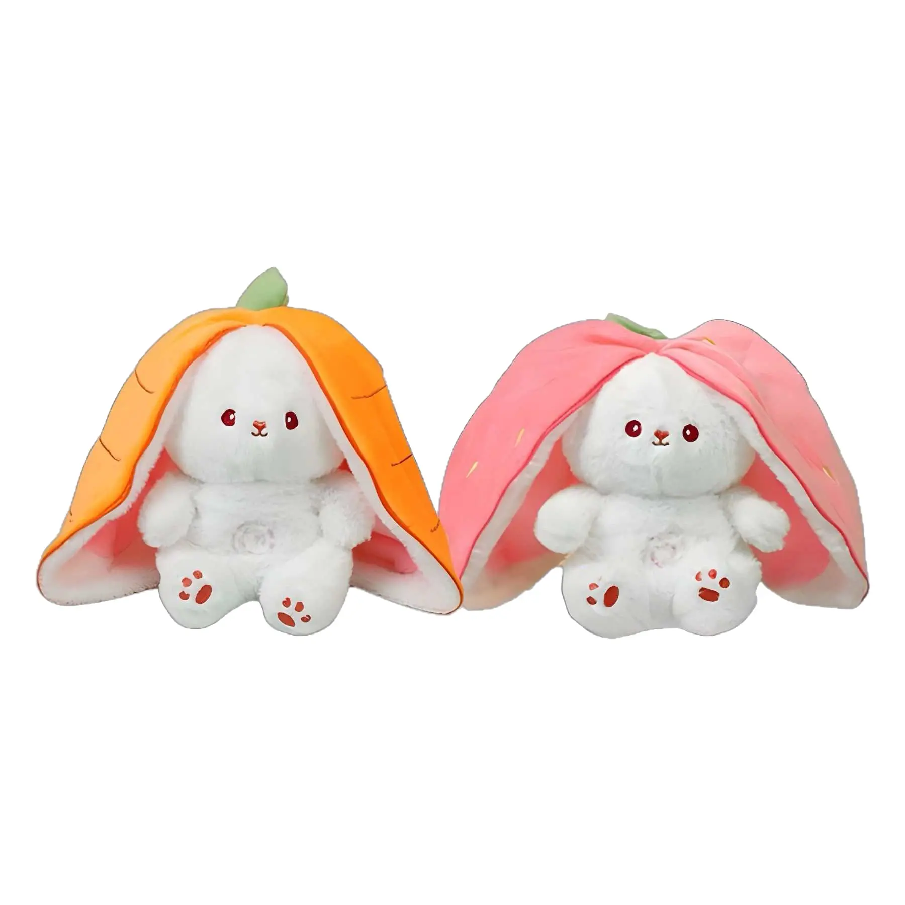 Unisex Glowing Breathing Strawberry Rabbit Soft Plush Toy - Soothing Stuffed Doll, Kids' Sleep Companion & Comfort Gift