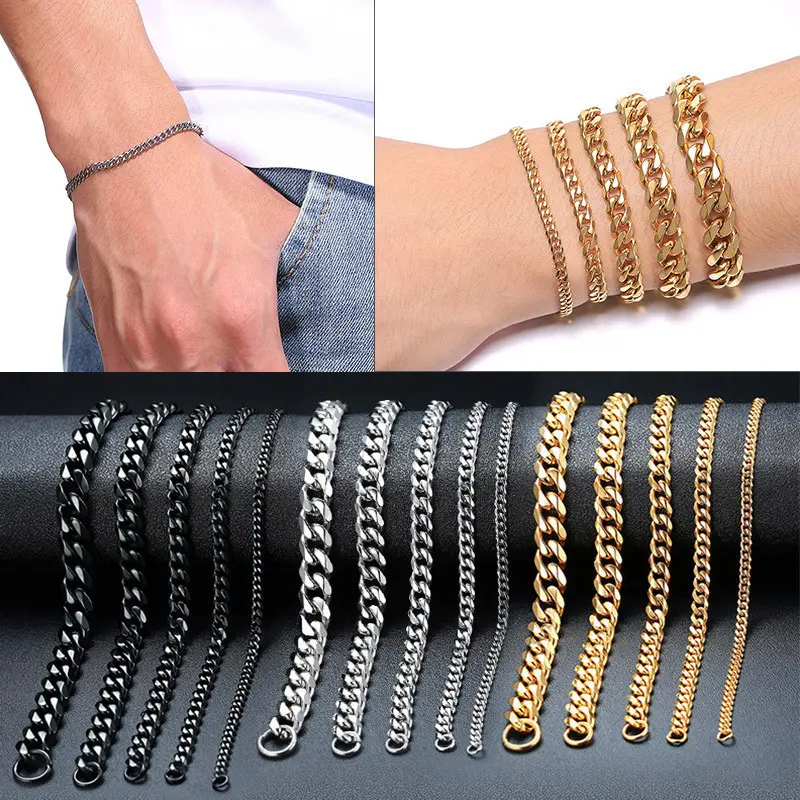 Cuban Style Stainless Steel Bracelet For Men and Women Vintage Accessories