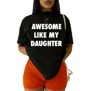 Mens Awesome Like My Daughter T Shirt Funny Fathers Day Awesome Dad Graphic Tee Mens Funny T Shirts Cool Vintage Fashion T-Shirt Gift Classic Menswear Dad Joke Apparel for Men Novelty Tees for Guys Black graphic tees