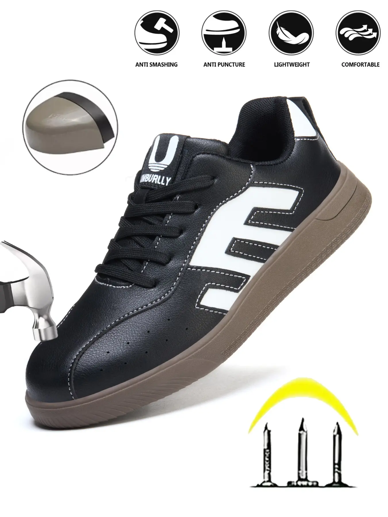 Women's Safety Shoes, Anti-Puncture Steel Toe Kevlar, Fashionable Women's Work Shoes, Workwear Shoes, Workshop Office Footwear, Steel Toe Workshoes, Steel Toe Trainers, Steel Toe Sneakers, Puncture Proof Shoes, Protective Work Shoes