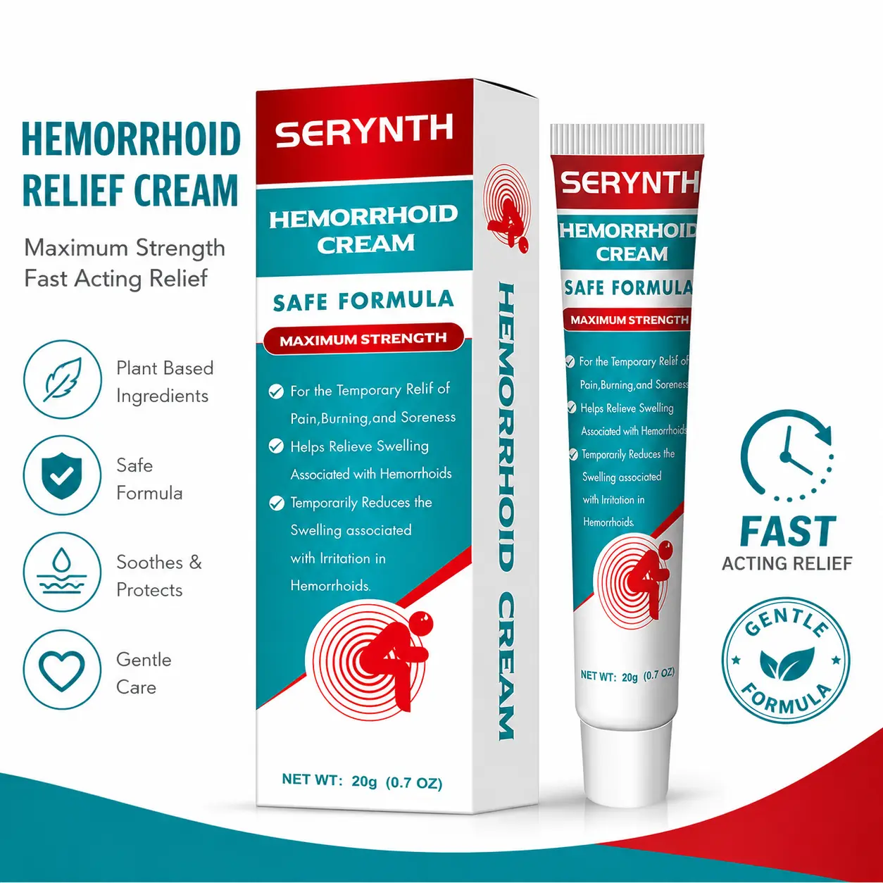 Anal Skin Care Ointment, External Bottom Skin Moisturizing & Soothing Cream for Private Area Skin, 20g