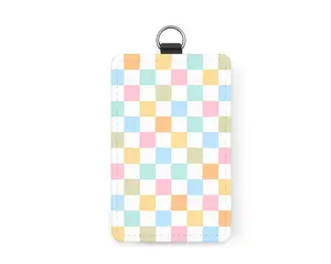 Pastel Checker Board ID Badge Holder