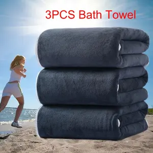 Large Premium Bath Towels 70x140 cm (3 Pcs) - Soft Coral Fleece, Super Absorbent & Quick-Drying, Ideal for Home Showers, Travel Trips & Vacations