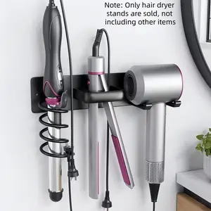 360g Card Slot Hair Dryer Holder Rack, 30cm No Drilling Required, Space Aluminum Durable Large Capacity, Bathroom Organizer Gift, Bathroom Accessories Organizer, Bathroom Accessory, Bathroom Organizing Accessories