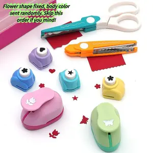 8-in-1 DIY Craft Kit: 6 pcs Embossing Paper Punchers + 2 pcs Decorative Edge Scissors – Perfect for Scrapbooking, Card Making, Journals, Photo Albums, Home School & Office Crafts – Ideal Creative Gift for Craft Lovers