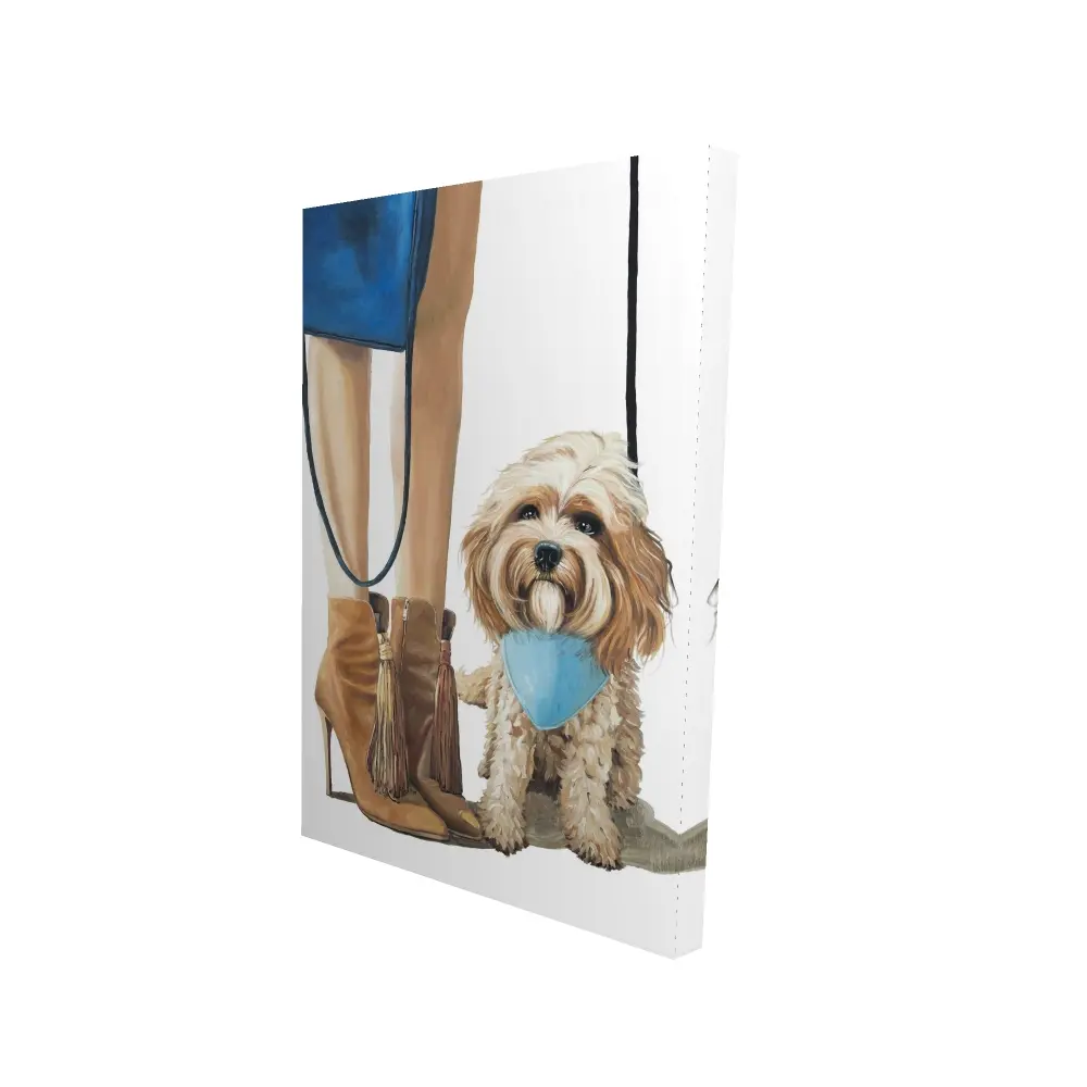 360 Stand Cavoodle Themed Wall Print - 24x36 in Beige 360-Degree Stand Illustrated Art, High Def Print, Wall Decoration Home Decor Ornament, Ideal Gift for Home Supplies Enthusiasts, Artistic, Artwork, Room, Home Aesthetic