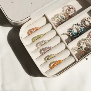 Custom dainty crystal rings | wire wrapped rings | unique braided gemstone rings cute beaded rings personalized rings for woman ring Anniversary