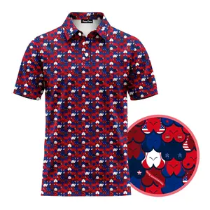 Eyes Up Here - American Tatas 4th of July US Flag 250 Years Freedom Men's Bogey Golf Ball Polo Shirt Masters Golf Tennis Polo Tops Masters Tournament Shirt 2026 GPA Championship Performance Outdoors Sport Shirt, Ideal Gift for Dad Golfers Hunting Season