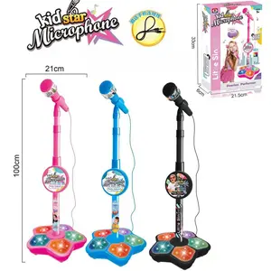 Kids Karaoke Microphone Toy with Flashing Lights Music Portable Wireless Microphone for Boys Girls Age 3-8 Birthday Gift Real Karaoke Experience Echo Voice Changer Effects