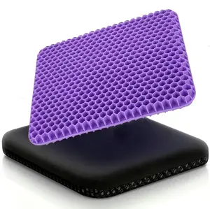 Ultra-Thick Honeycomb Gel Seat Cushion - Breathable Cooling Design, Non-Slip Base, Relieves Tailbone & Back Pain for Office, Driving & Wheelchair Use, Elastic Furniture Guard