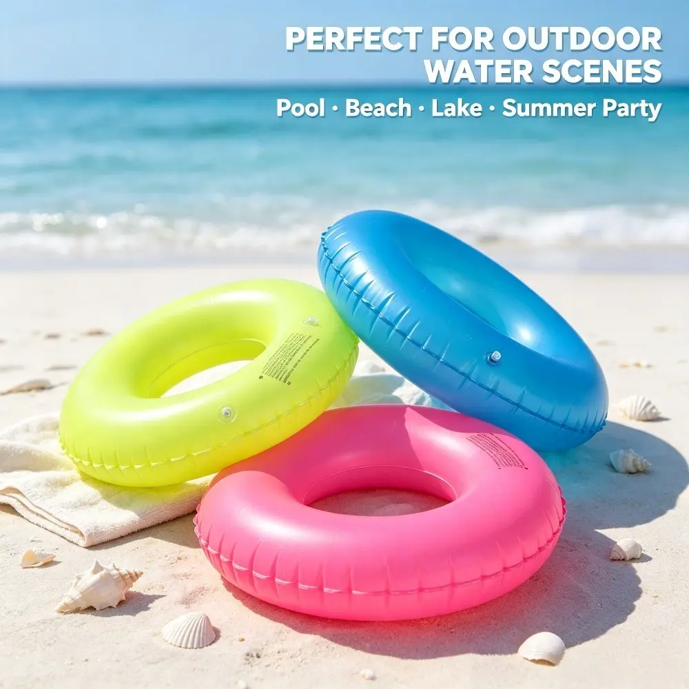 1pc Unisex Round Inflatable Swimming Ring - Inflatable Circle, Lightweight Foldable Floating Toy, Portable Swimming Accessories for Pool/Beach Summer Water Sports Training Entertainment (Color Random)