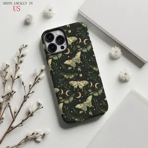 Luna Moth Gothic Witch Phone Case, CottageCore Spooky Dark Academia Phone Cover Hard Case Tough 2-piece Phone Case Protection WirelesiPhone 17 16 15 14 13 12 11 promax pro air plus Suitable for Halloween, Christmas and Birthday Gifts for Friends