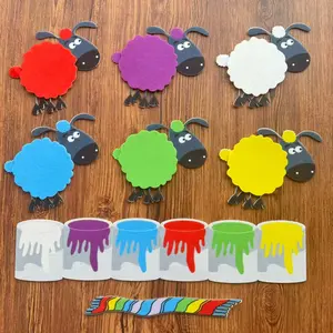 One Sheep Blue Sheep Felt Board Teaching Aids, Interactive Classroom Felt Kit for Flannel Boards, Educational Toy for Kids