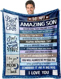 Son Blanket Gifts for Fathers Day for Son Gift from Dad - Unique Birthday for Son from Father