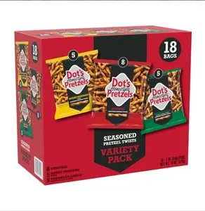 Dot's Homestyle Pretzels Variety Pack, Original, Honey Mustard, and Parmesan Garlic Twist Snack, 1oz Individually Sized Bags (18 Count)