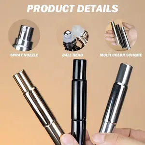 Reusable Dual-Head Multi-Purpose Perfume Rollerball Spray Bottle, Suitable for Perfume, Cologne, Essential Oils, Durable Material, Travel-Friendly