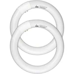 FC8T9/CW Circular Fluorescent Light Bulb, 8 Inch Round T9 22W Circline Bulbs Replacement for  Ceiling Fixture, Cool White 4100K 1350 Lumens, G10q 4 Pin Base, 2 Pack