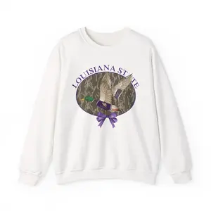 Louisiana State Graphic Sweatshirt, Unisex Crewneck, Cozy Casual Apparel, Gift for Students, LSU Pride, Layer for Fall