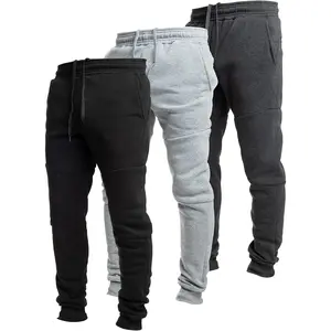3 Pack Fleece Active Tech Joggers for Men, Mens Sweatpants with Zipper PocketsGift