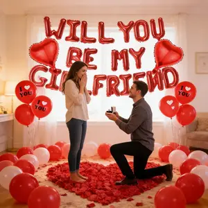 Romantic Proposal Prop, Will You Be My Girlfriend Letter Balloon, Rose Petals, Graduation, Valentine's Day, Anniversary, Love Festival