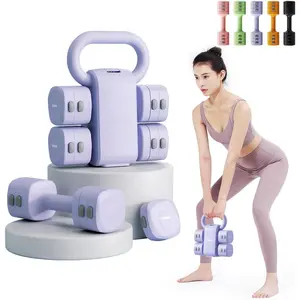 4 in 1 Adjustable Dumbbell Kettlebell Set for Women, Kettlebell Converter, 2.2-5.5lb  Adjust Hand Weights for   & Beginner Strength , , Space-Saving  Gym