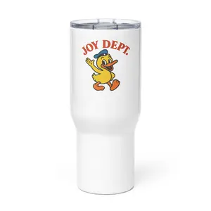 JOY DEPT Travel Mug With Handle, Stainless Steel Insulated Cup, BPA Free, Spill Resistant Lid, Fits Car Cup Holder, Reusable, 25 oz, 40 oz